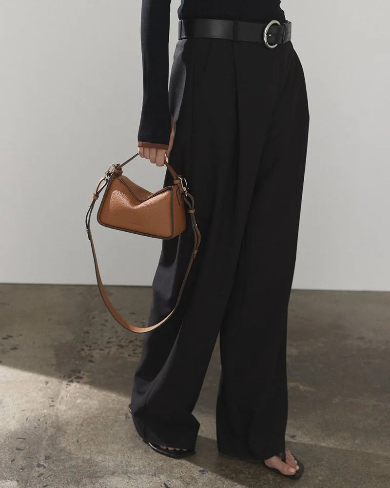 Structured Mini Shoulder Bag – Caramel