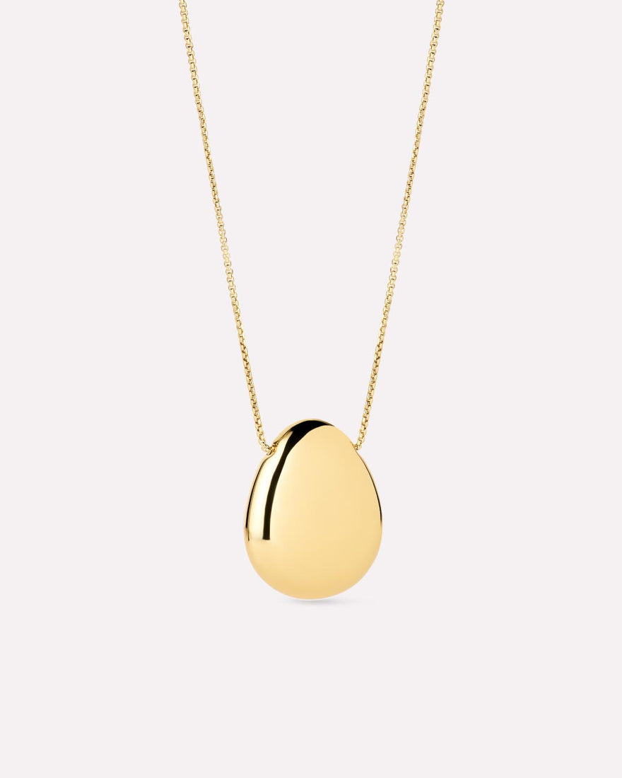 Sculpted Gold Pendant Necklace