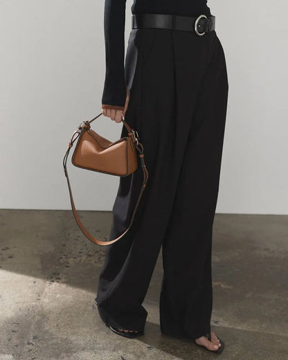 Structured Mini Shoulder Bag – Caramel