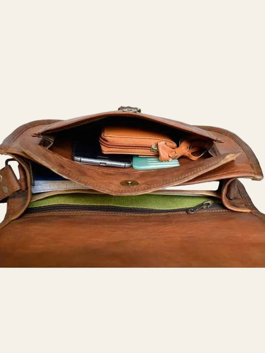 Vintage Leather Crossbody – Rich Brown