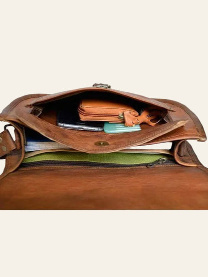 Vintage Leather Crossbody – Rich Brown